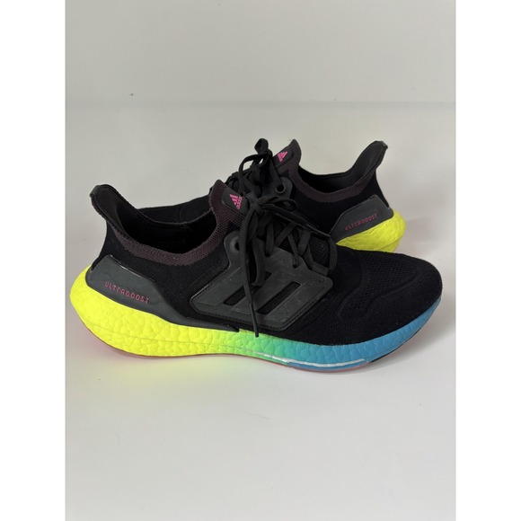 Adidas Ultraboost Shoes Mens Size 9.5 Black Multicolor Gradient Running Sneakers